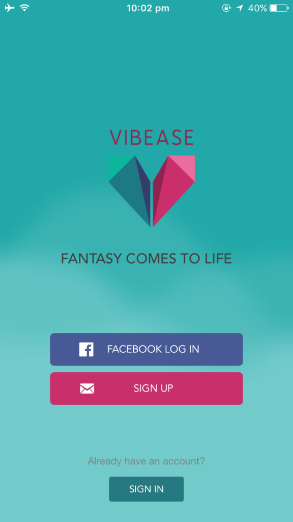 Vibease App Opening Screen