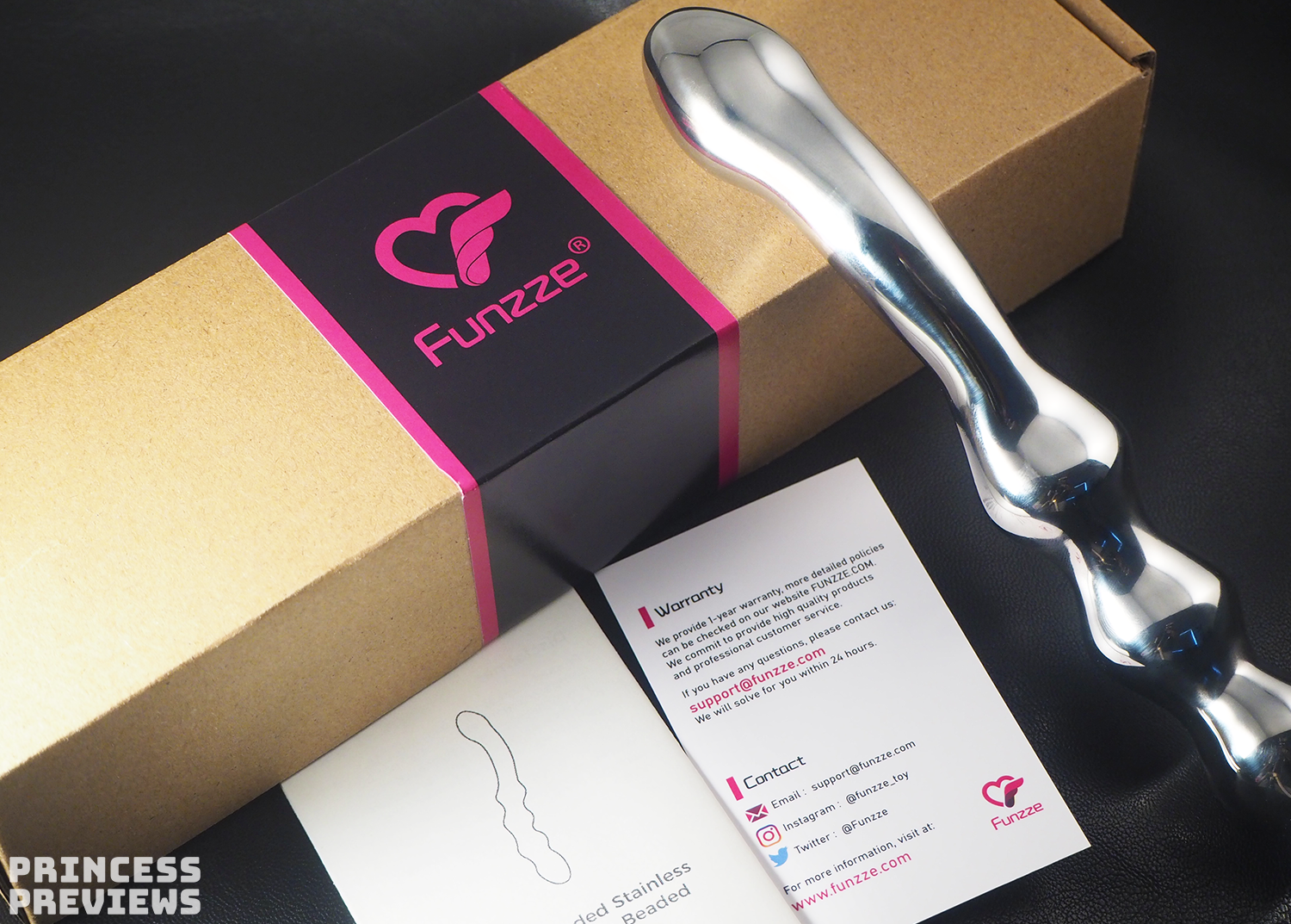 Funzze Stainless Steel Beaded Dildo packaging